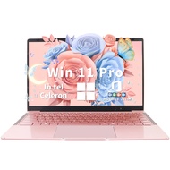 14" Rose Gold Laptop - Win 11 Pro/MS Office 2019, FHD IPS Display, 6G RAM, 256 GB SSD, Celeron J4105
