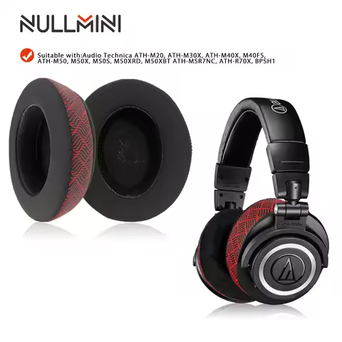 NullMini Replacement Earpads For Audio Technica ATH-M20, M30X, M40X, M40FS, M50, M50X, M50S, M50XRD,