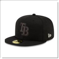 【ANGEL NEW ERA 】NEW ERA MLB 坦帕灣 光芒 球員周 黑魂 低調黑 59FIFTY 全封 棒球帽