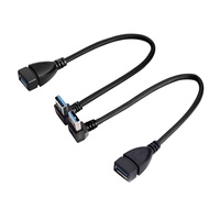 SuperSpeed USB 3.0 Male to Female Extension Data Cable Up and Down Angle 2PCS for PC,Laptop etc..(20