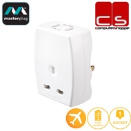 Masterplug USB (2.1A) Euro Travel Adapter with USB Charger - TAUSBEUR2