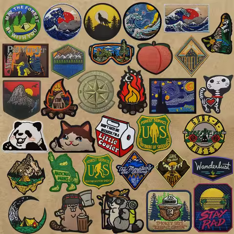 Embroidery Traveler National Park Explore Nature Camping Patch Travel Adventure Patches Surf Hiking 