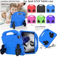 Kids Friendly Cover For iPad 2 3 4 tablet case Shockproof Case camera protection for ipad2 3 4 shockproof soft case with Thumb Stand Handle solid PC inner