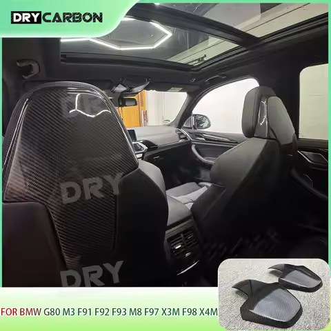 Dry Carbon Fiber Car Inner Seat Back Covers Trims For BMW G80 M3 F91 F92 F93 M8 F97 X3M F98 X4M 2020