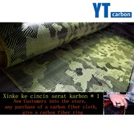 3k carbon fiber cloth, camouflage pattern yellow, black carbon fiber + Yellow Kevlar, 1m wide，car an