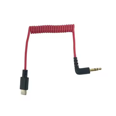 Type-C To Type-C Microphone Cable Spring Wire 3.5mm Mic Cord TPE for DJI mic mini/mic 2/1 pocket 3/2