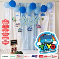 Backdrop Dekorasi Ulang Tahun Happy Birthday 1 set paket Tirai Pesta Anak Paket Tayo