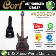 Cort KX500 Etched Mahogany Body Macassar Ebony Electric Guitar With Bag - Etched Deep Violet (KX 500
