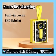 SG [In Stock]Mini Powerbank 20000mAh PD22W Fast Charging Powerbank Transparent Large-Capacity With Cables Power Bank