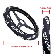 JDM Racing Car Steering Wheel Cover INITIAL D NIGHT KIDS Soft Protective 14-15in/36-38cm Cover Auto 