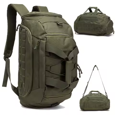Tactical Gym Backpack with Shoe Compartment Convertible 3-in-1 Duffel Sling Bag for Men Women Weeken