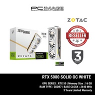 ZOTAC GAMING GEFORCE RTX5080 SOLID OC EDITION 16GB 256BIT GDDR7 - WHITE EDITION GPU GRAPHIC CARD