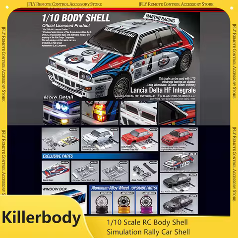 Killerbody Rc Car Body 1/10 Lancia Number 4 Martini Racing Simulation Model For Drift Rally On Road 