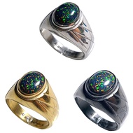 Black opal ring stone Black opal Kalimaya super multicolor ring/ Black opal Kalimaya ring Men's ring