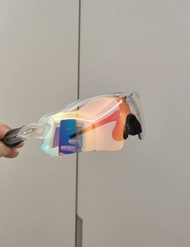 七色Oakley 9208 Radar Ev Path 歐克利 OO9208騎行眼鏡 透明框炫彩變色紅鏡片 全天候型變色太陽眼鏡