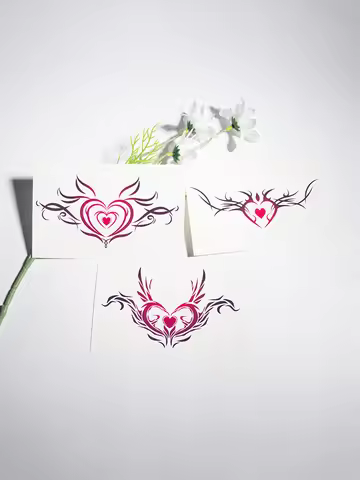 3-Pack Succubus Mark Tattoo Stickers Temporary Internet Celebrity Female Abdominal Cute Scar Coverin