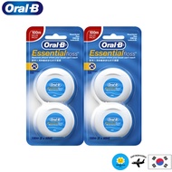 [Oral-B] Essential Waxed Dental Floss 200m (50m x 4EA) for Orthodontic & Wide Gaps