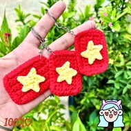 [Available] Vietnam Flag keychain, Flag wool keychain, Keychain, handmade gift