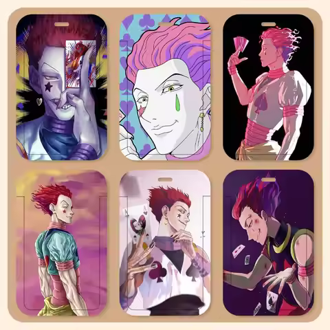 Hunter X Hunter Hisoka ID Card Holder Neck Strap Pendant Door Badge Holder Lanyards Keychain Work Cr