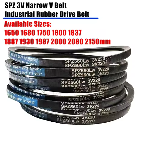 SPZ 3V Narrow V Belt Rubber Drive Belt Industrial Transmission Conveyor Belt 1650 1680 1750 1800 183