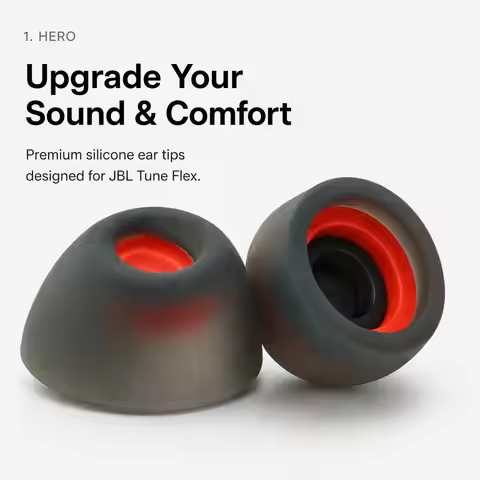 For JBL Tune Flex / Flex 2 / 220TWS XDcase 4 Pairs Replacement Silicone Ear Tips Kit, XS/S/M/L Size,