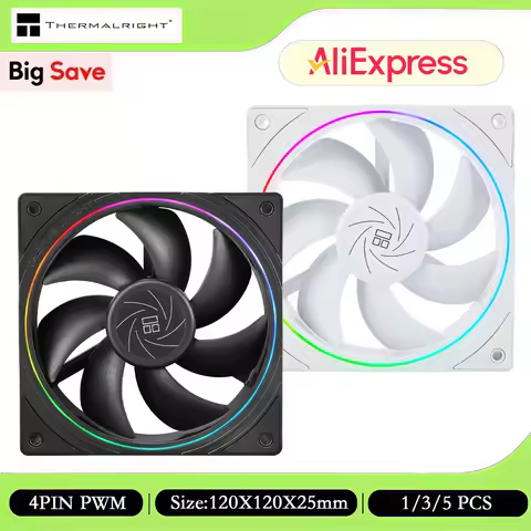 Thermalright TL-S12 1/3/5 PCS Computer Case Fan, 120mm CPU Fan, ARGB 4-Pin PWM Smart Control + 5V 3P