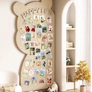 60 × 120cm Cute Bear-Shaped Felt Wall Tiles No-Drill Display Board Creative Wall Aesthetic Photo Hol