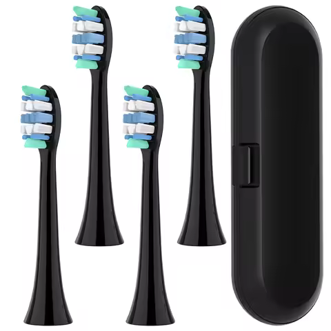 4 Pcs Replacement Brush Heads and Toothbrush Travel Box Compatible with Philips Sonicare Electric To