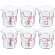 HARIO Made in Japan Heat-resistant Glass Measuring Cup 200ml MJC-20-R-BK Set of 6