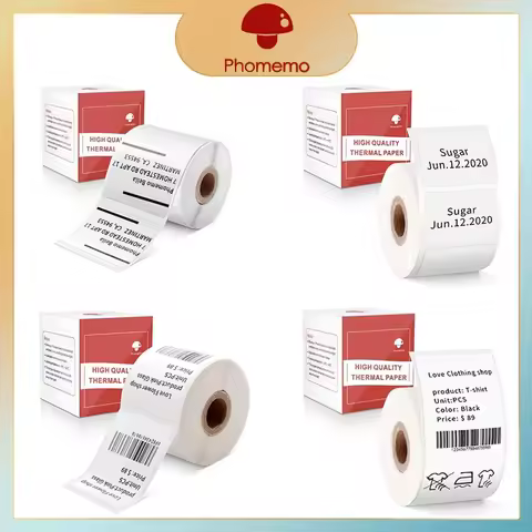 Phomemo Multi-Purpose Square Self-Adhesive Label for Phomemo M110/M200 Label Printer Width 20-50mm L