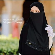 REMOVABLE BEAD VEIL Lace Removable Veil CHIFFON FACE COVER/