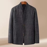 Men Improved Hanfu Spring Chinese Style Stand-Up Collar Design Men's Chinese Style Zen Tea Jacket Sh