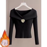 LUNAáo girl phố nữ Mới nhất Hàn Quốc rượu vang đỏ áo len màu đỏ thu đông tây Đức Nhung áo ấm độc đáo