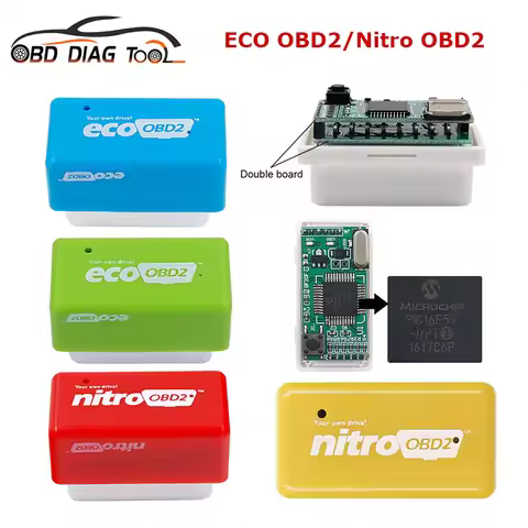 Best Double Board Nitro EcoOBD2 Chip Tuning Box 15% Fuel Save More Power Eco OBD2 Nitro OBD2 OBD Int