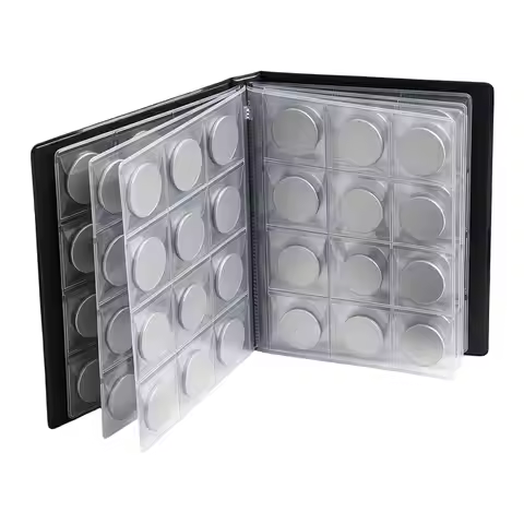 Coin Album Transparent Universal Display 120-Compartment Quarter Dime Collection Book For Currency D