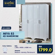 [EMPIRE HOME] 4 Door Wardrobe / Almari Baju 4 Pintu / White / Free Installation &amp; Delivery