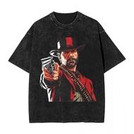 Red Dead Redemption 2 Rửa Sạch Áo Thun Nam Arthur Morgan Tay Ngắn Cổ Tròn Graphic Tee Thời Trang Quầ