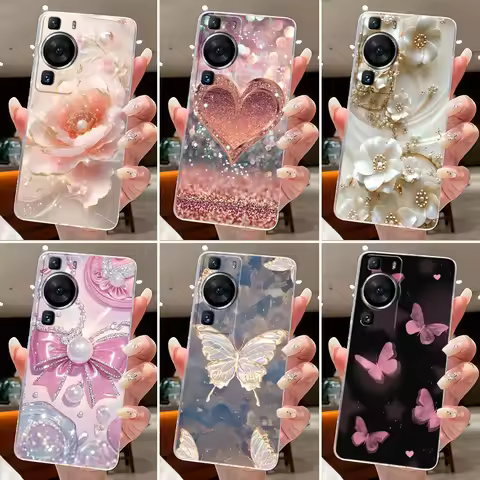 Phone Case For Huawei P60 / P60 Pro Funda Butterfly Bow Protective Casing For Huawei P60 Pro Transpa