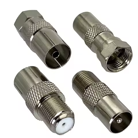 F to TV Adapter, F Female/Male to TV Pal Male/Female Coax Coupler Coaxial Cable Connector Adapter Ki