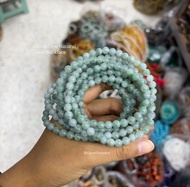 สร้อยคอหยกเจไดต์ หยกบลู ขนาด 6.5มิล Ocean Dew Jade