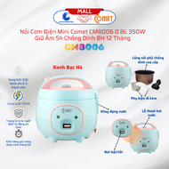 Nồi Cơm Điện Mini Comet CM8006 0.8L 350W Giữ Ấm 5h Chống Dính BH 12 Tháng