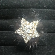 Black Fur Star Ring Free Size A6