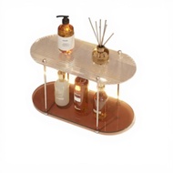 Acrylic Bathroom Organizer 2 Tier Clear Countertop Storage Shelf Modern Vanity Makeup Organizer for 