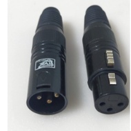 Live XLR Female and XLR Male Microphone Cable Connector