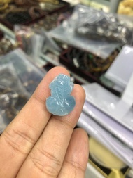 Mặt Tỳ Hưu phong thủy size nhẫn đá aquamarine