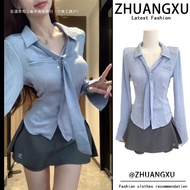 one set women outfit outfit woman Preppy Style Small Tall Skirt Suit - Perfect for Autumn 2024