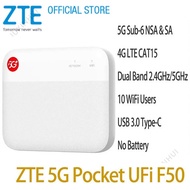 ZTE 5G Pocket UFi F50 Mini WiFi Router Dual Band 1.6Gbps USB 3.0 Type-C 4G LTE Cat15 SA/NSA 5G Mobil