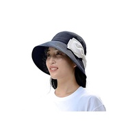 Kuai (Quaai) Hat Women's Hat Ribbon Blade Hat And UV Cut Foldable Lightweight Venti Trendy Navy