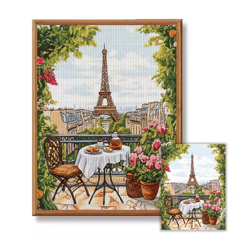 1set 30x40cm[11.8x15.7inches]/40x50cm[15.7x19.7inches]Paris cross stitch kit, including drawings,nee