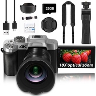 VETEK-20 Camera for Photography 10X Optical Zoom 4K Digital Camera 75MP Vlogging Cameras for YouTube